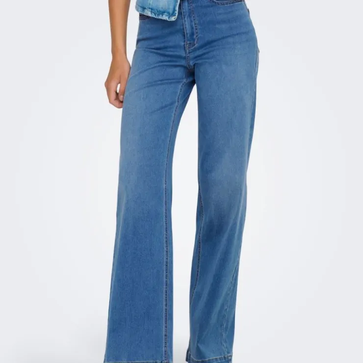 ONLY Jean denim à coupe large taille haute madison royal Femme BLEU Online