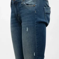 PLEASE Jean denim brut délavé taille basse Femme BLEU Hot