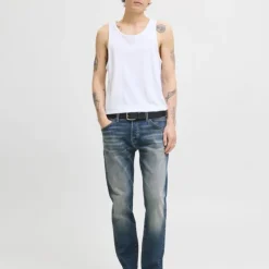JACK & JONES Jean délavé Mike fuselé denim Homme BLEU FONCE Hot