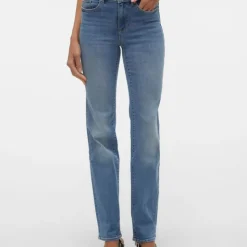 VERO MODA Jean droit Flash denim coton Femme BLEU Outlet
