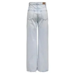 ONLY Jean effet destroy betti baggy taille haute Femme BLEU CLAIR Discount