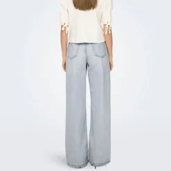 ONLY Jean effet destroy betti baggy taille haute Femme BLEU CLAIR Discount