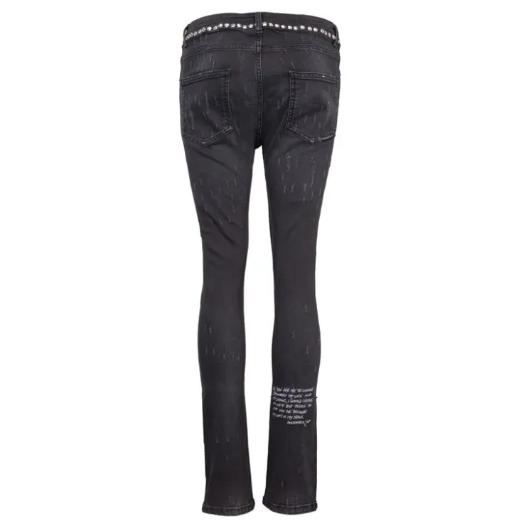 THE NEW DESIGNERS Jean gris à strass Femme NOIR Discount