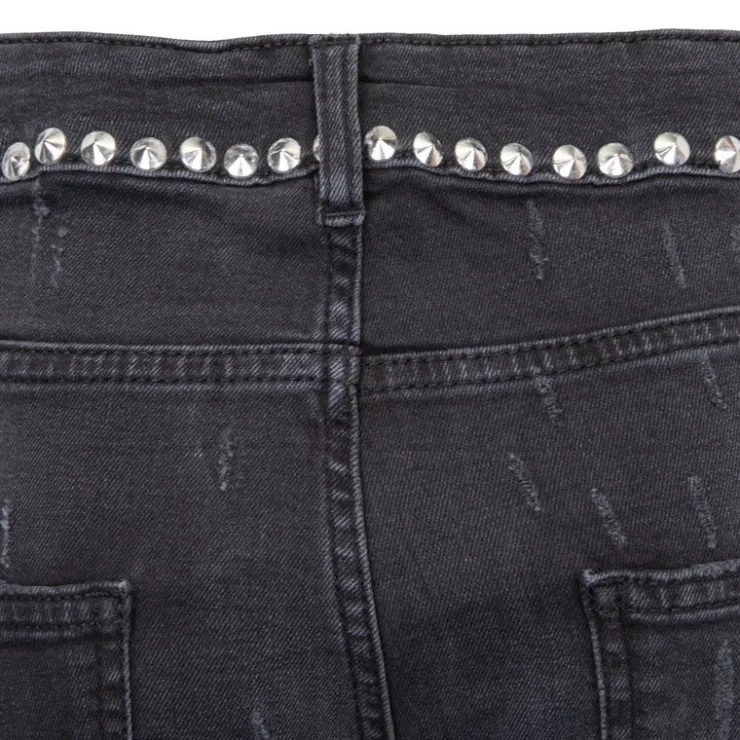 THE NEW DESIGNERS Jean gris à strass Femme NOIR Discount