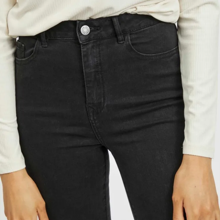 VILA Jean skinny Ekko 7/8eme taille haute gris foncé Femme GRIS FONCE Online