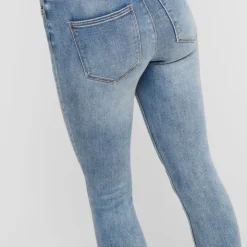 ONLY Jean skinny Mila taille haute avec boutons Femme BLEU CLAIR