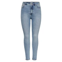 ONLY Jean skinny Mila taille haute avec boutons Femme BLEU CLAIR