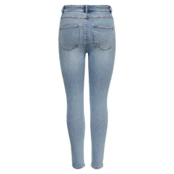 ONLY Jean skinny Mila taille haute avec boutons Femme BLEU CLAIR