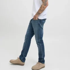 JACK & JONES Jean slim taille basse Glenn Homme BLEU Sale