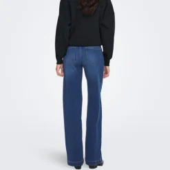 ONLY Jean taille haute coupe large madison royal Femme BLEU FONCE