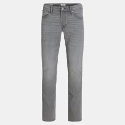 JACK & JONES Jean zippé grey denim clark stretch tapered Homme GRIS New