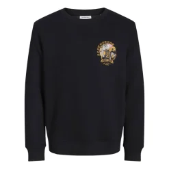 JACK & JONES Jjskull rock sweat imprimé Homme NOIR Clearance