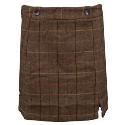 LA PETITE ETOILE Jupe courte laine tweed à carreaux Jil Femme MARRON New