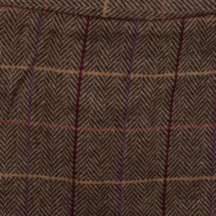 LA PETITE ETOILE Jupe courte laine tweed à carreaux Jil Femme MARRON New