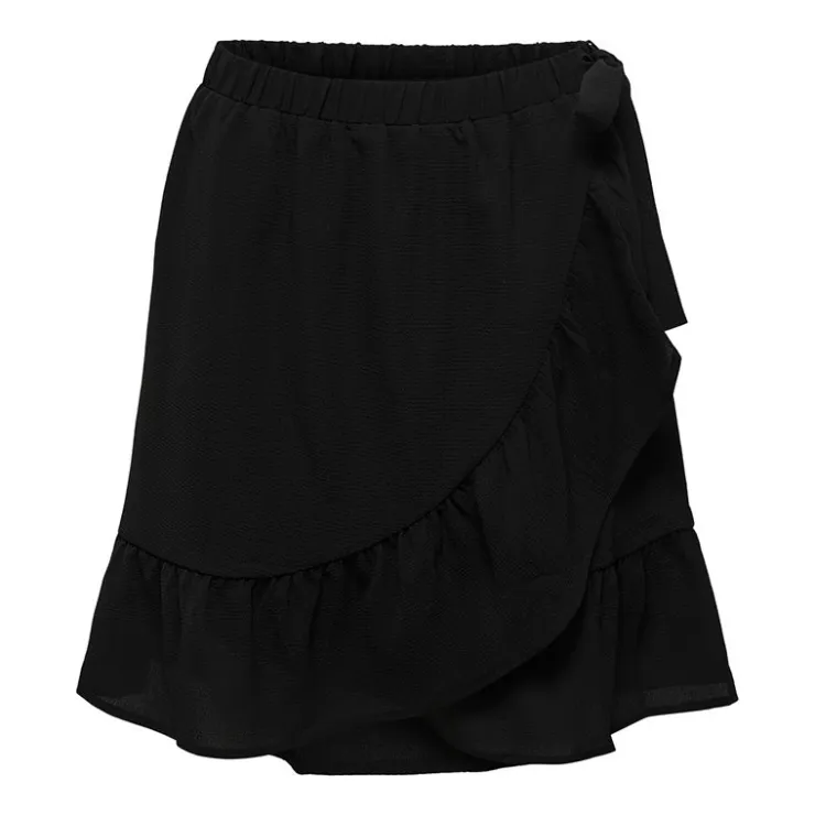 ONLY Jupe courte portefeuille à volants Femme NOIR Clearance