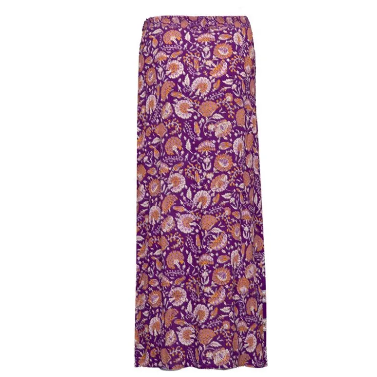 ANTIK BATIK Jupe dandy longue avec imprimé à fleurs Femme VIOLET Online