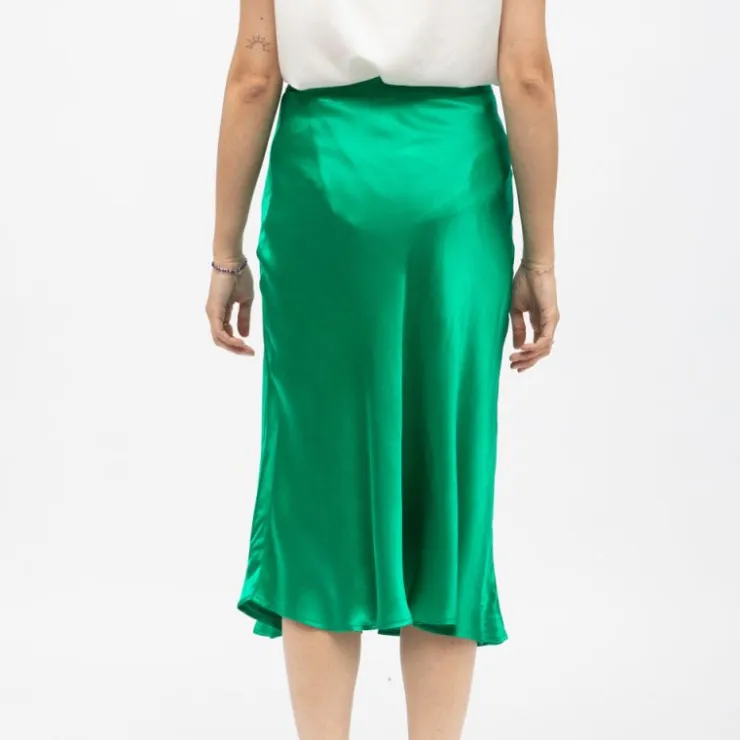 LA PETITE ETOILE Jupe droite effet satiné jill Femme VERT