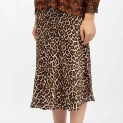 LA PETITE ETOILE Jupe effet satinée imprimé léopard jess Femme MARRON Sale