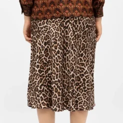LA PETITE ETOILE Jupe effet satinée imprimé léopard jess Femme MARRON Sale