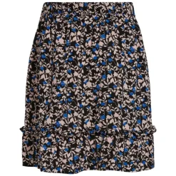 VILA Jupe fluide courte imprimée floral Femme NOIR Discount