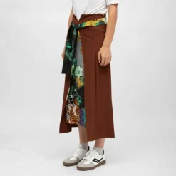 HOLLY AND JOEY Jupe gab effet portefeuille avec imprimé Femme MARRON Outlet