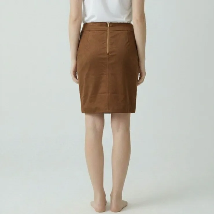 LES TROPEZIENNES PAR M.BELARBI Jupe havane lavaka avec poches mi longue Femme MARRON Clearance