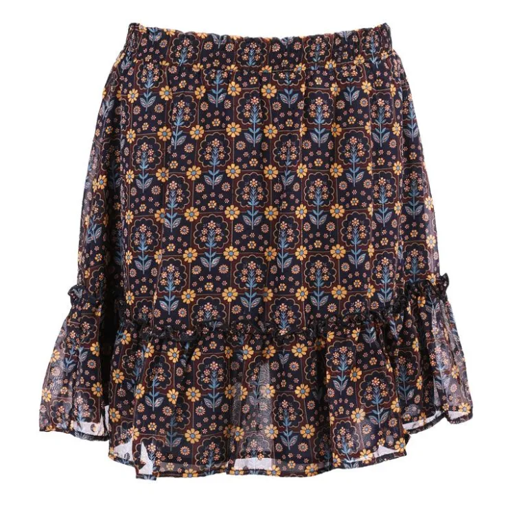 DEELUXE 74 Jupe isalda bordeaux imprimée Femme MARRON Outlet