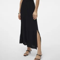 VERO MODA Jupe longue fluide avec fente Femme NOIR