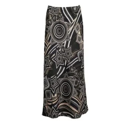 HOLLY AND JOEY Jupe longue fluide vava imprimé graphique Femme VERT FONCE New