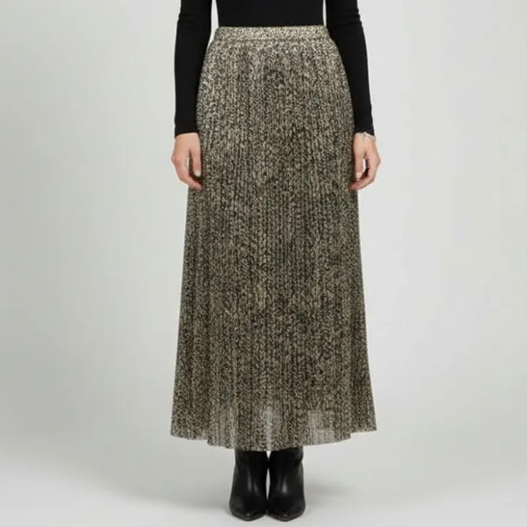 PLEASE Jupe longue imprimé avec fils métalliques Femme OR Online