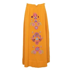 ANTIK BATIK Jupe longue élastique magoo fleurs brodées Femme ORANGE CLAIR Hot