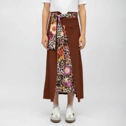 HOLLY AND JOEY Jupe gab imprimé léopard Femme MARRON Best