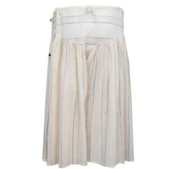 ANTIK BATIK Jupe mi longue fils brillants à rayures Femme BLANC ECRU