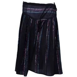 ANTIK BATIK Jupe mi longue fils brillants à rayures Femme NOIR Online