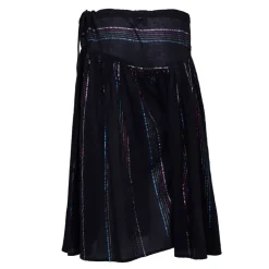 ANTIK BATIK Jupe mi longue fils brillants à rayures Femme NOIR Online