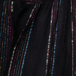 ANTIK BATIK Jupe mi longue fils brillants à rayures Femme NOIR Online