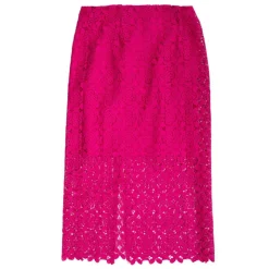 LA PETITE ETOILE Jupe midi brodée droite joya Femme ROSE Sale