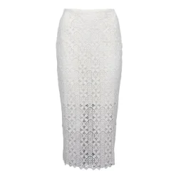 LA PETITE ETOILE Jupe midi brodée droite joya Femme BLANC ECRU Hot