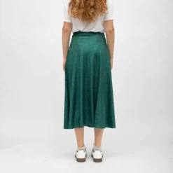 HOLLY AND JOEY Jupe midi tissu chiné ola Femme VERT