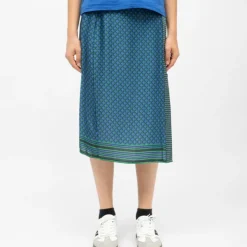 LA PETITE ETOILE Jupe portefeuille satinée avec imprimé graphique judy Femme BLEU Outlet