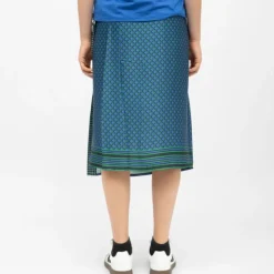 LA PETITE ETOILE Jupe portefeuille satinée avec imprimé graphique judy Femme BLEU Outlet