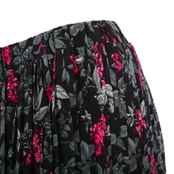 DEELUXE 74 Jupe tacha imprimée floral et rouge Femme NOIR Discount