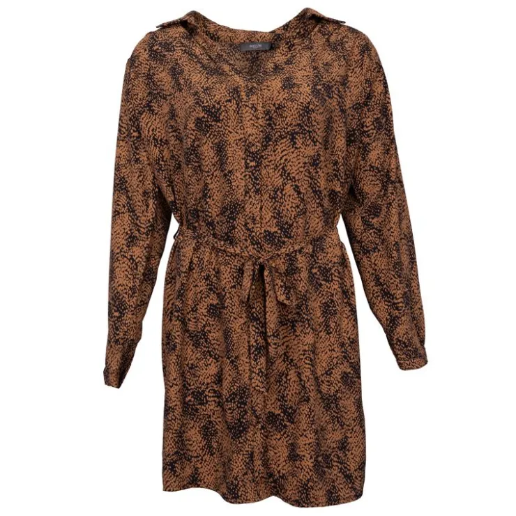 DEELUXE 74 Jupe yelena imprimée fleur noir et rouge Femme MARRON New