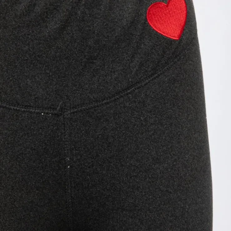 CHANTAL THOMASS Legging fourré myrta avec coeur brodé rouge Femme GRIS FONCE
