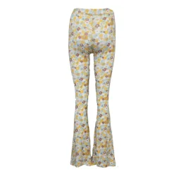 ANTIK BATIK Legging martina évasé vintage à fleurs Femme JAUNE CLAIR Discount
