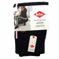 LEE COOPER Legging taille haute fourré bandes côtés Louba Femme BLEU FONCE New