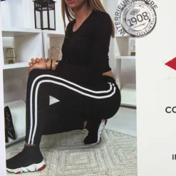 LEE COOPER Legging taille haute fourré bandes côtés Louba Femme BLEU FONCE New