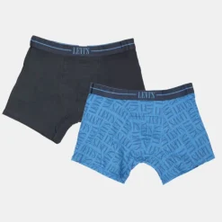 LEVI'S Lot 2 boxers coton avec logo liseré sur l'élastique Homme BLEU FONCE Best