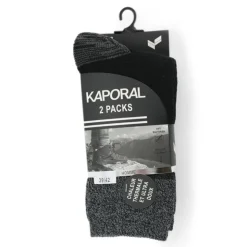 KAPORAL Lot 2 paires chaussettes ultra doux Homme NOIR