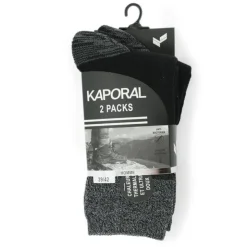 KAPORAL Lot 2 paires chaussettes ultra doux Homme NOIR